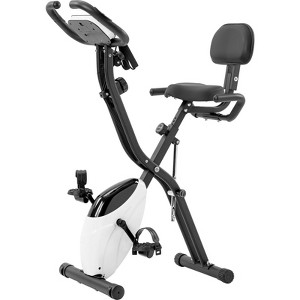 VisioGear Folding Exercise Bike with Adjustable Resistance, Arm Bands and Backrest, White, 25"*19.7"*47.6" - 1 of 4