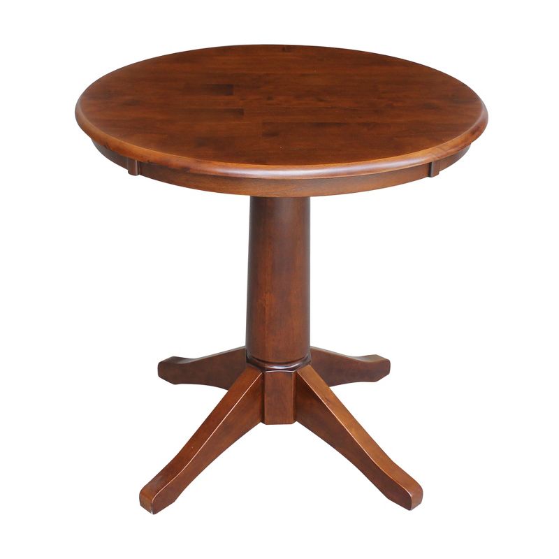 30" Nick Round Top Pedestal Table Espresso - International Concepts, 1 of 7