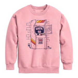 Boys' - Instant Message - Arcade Scene Graphic Long Sleeve Fleece Sweatshirt - 1 of 4