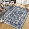 Area Rug for Living Room, Machine Washable Boho Rug for Bedroom, Low Pile Lightweight Thin Floral Vintage Distress Print Pattern Carpet - 3 of 4
