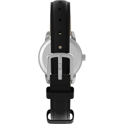 Women's Timex Easy Reader  Watch with Leather Strap - Silver/Black T2H331JT