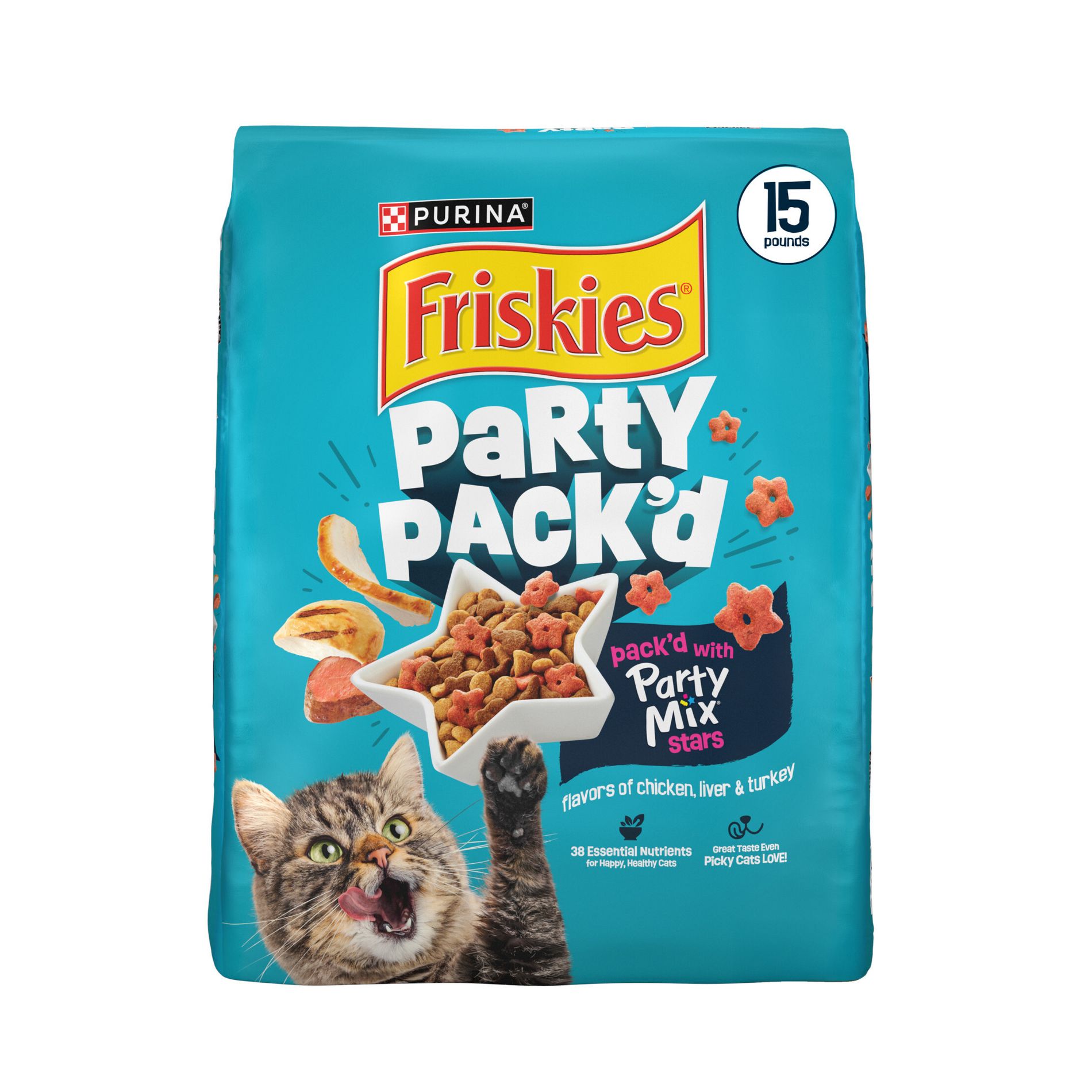 Friskies Party Pack'd with flavors of Chicken, Liver & Turkey - 15lbs