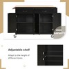 Sapphtopaz Modern Kitchen Island with Wood Top and 4-Door Cabinet Rolling Cart with Spice Rack and Drawers Coffee Cart for Kitchen, Dining Room - 3 of 4