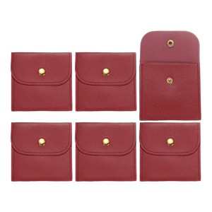 Unique Bargains PU Leather Soft Mini Jewelry Storage Pouches 6 Pcs - 1 of 4