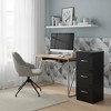 FurnitureR 3 Drawer File Cabinet with Lock, Vertical Office Filing Cabinet for Letter/Legal Size, Storage Organizer, Black - 3 of 4
