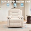 GustoWave Oversized Swivel Rocker Recliner Chair with Massage & Heat - Manual Fabric Lazy Boy Swivel Reclining Chair for Adults - 2 of 4