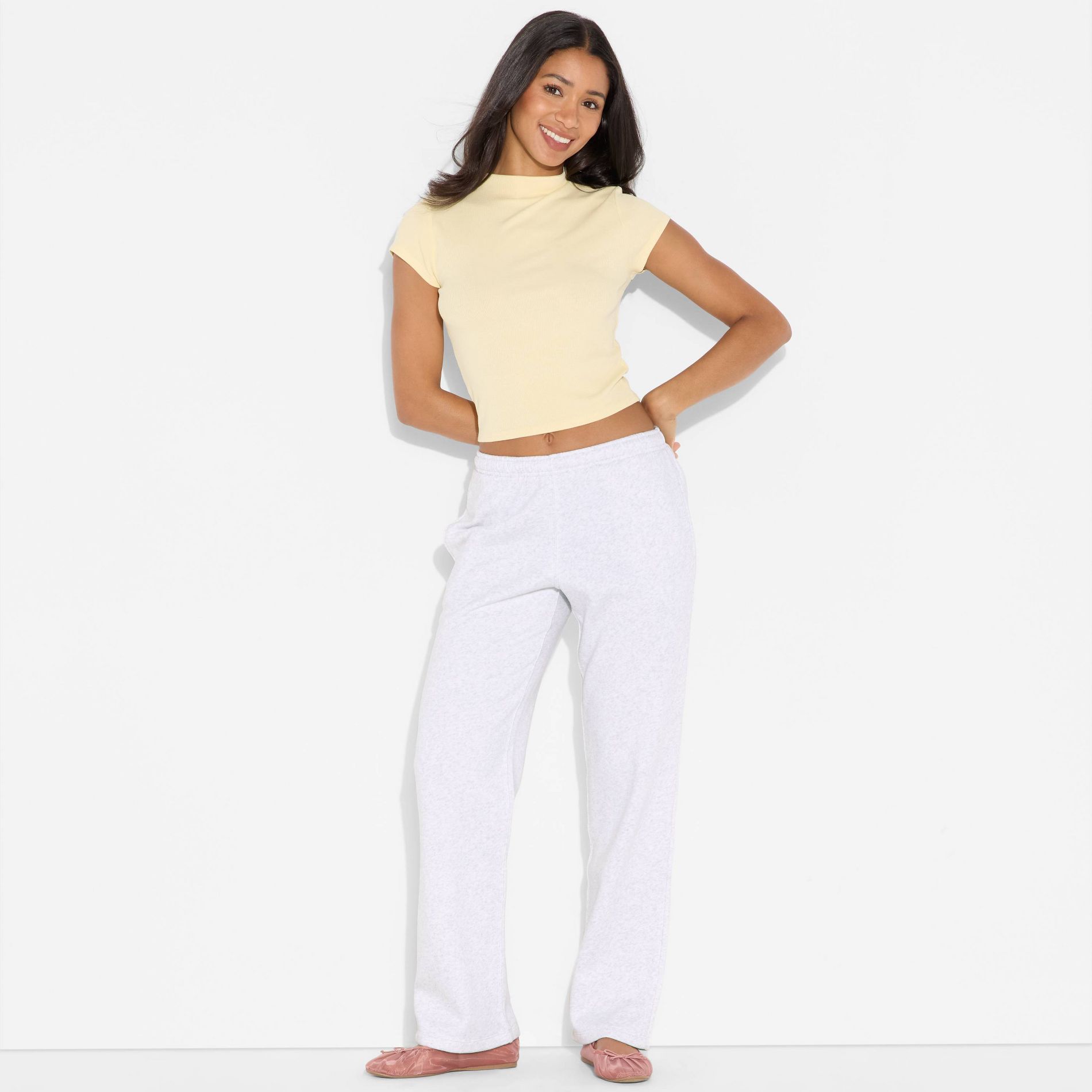 Women's Slim Fit Straight Mid-Rise Sweatpants - Wild Fable™