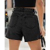 Imily Bela Classic High Waisted Raw Hem Jean Shorts Straight Leg Denim Shorts Summer Hot Pants - 3 of 4