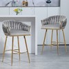 COWLOWN Luxury Velvet Counter Stool with Gold Base, Bar Stool for Kitchen Island & Home Decor - 3 of 4