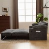 82.7"W 3-in-1 Convertible Sofa Bed with USB Charging, Storage & Cup Holders, Corduroy Sofa Couch Chaise Lounge - ModernLuxe - 4 of 4