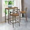 Outdoor Bar Stools Set of 2, 26 Inch All Weather HDPS Patio Counter Height Barstools with Back & Footrest, Aluminum Bar Stool Chairs - 3 of 4