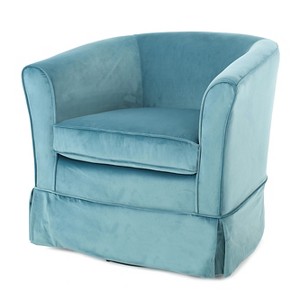 Cecilia Velvet Swivel Club Chair - Blue - Christopher Knight Home