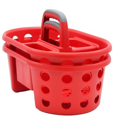 DOMETOUR 2-Pack Shower Caddy Basket Plastic Bath Caddy Organizer, with Handle for College Dorm Bathroom