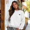 Dalix Butterfly Embroidery Relaxed Crewneck Sweatshirt Soft Fleece Fit Lounge Womens - 3 of 4