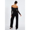QUIZ Women's Glitter Mesh Bardot Scuba Crepe Palazzo Jumpsuit - 2 of 4