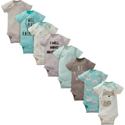 Image of Gerber Baby and Toddler Boys' Onesies Bodysuits - Fox - 3-6 Months - 8-Pack