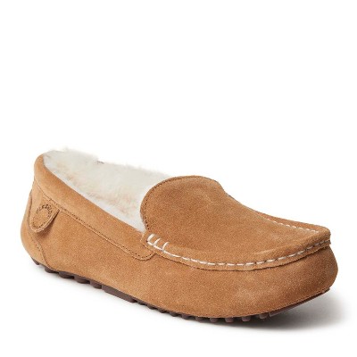 Fireside By Dearfoams Women's Mel Genuine Shearling Moccasin Slipper ...