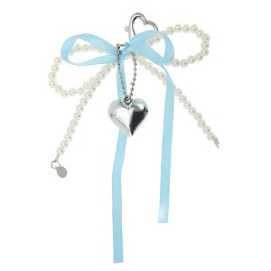 Unique Bargains Ribbon Bow Heart Handbag Charms Keychains 1 Pc - 1 of 4