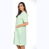 Dreamcrest Womens Short Sleeve Duster, Seersucker Gingham Housecoat/Women Sleepwear Embroidered Snap Front Nightgown - 2 of 3