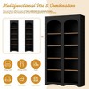 NicBex 2-Piece 72"H Vintage Bookcase Set with Adjustable Shelves, Free Standing 5 Tier Wood Grain Bookshelves, Farmhouse Two-Tone Storage Cabinet - 3 of 4