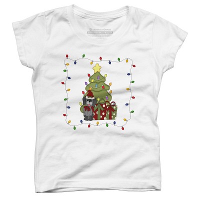 Girl's Design By Humans Christmas for Puppy By realdealclipart T-Shirt