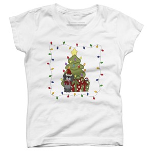 Girl's Design By Humans Christmas for Puppy By realdealclipart T-Shirt - 1 of 3