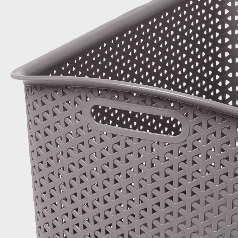 Y-Weave Jumbo Decorative Storage Basket Gray - Brightroom&#8482;, 4 of 7