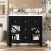 36'' Bathroom Vanity with Resin Sink Combo, Solid Wood Frame Bathroom Storage Cabinet with 3 Drawers - 2 of 4