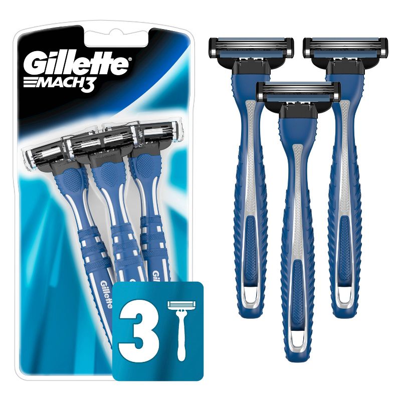 Gillette Mach3 Smooth Men&#39;s Disposable Razors - 3ct, 1 of 6