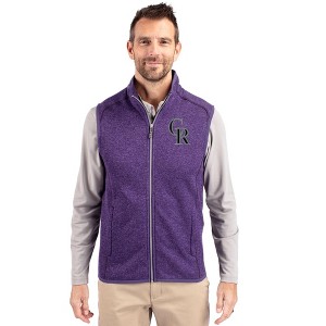 Colorado Rockies Cutter & Buck Mainsail Sweater-Knit Mens Full Zip Vest - 1 of 1