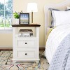 Dyonery 18 inch Wide Nightstand with Charging Station,Side Table with Open Shelf, 2 Drawers Wood Dresser, End Table for Bedroom & Living Room - 2 of 4