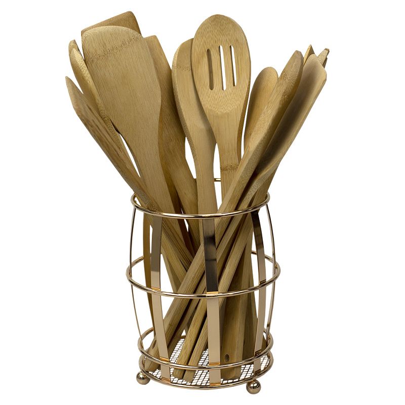 Home Basics Lyon Cutlery Holder with Mesh Bottom and Non-Skid Feet, Rose Gold, 1 of 6