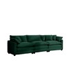 Mid-Century Modern Sofa 3-Seater Sectional Sofa with 2 Arm Pillows and 3 Throw Pillows, Light Beige Corduroy Fabric - 4 of 4