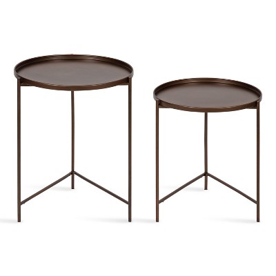 Ulani Bronze Nesting Round Metal Tables Set of 2