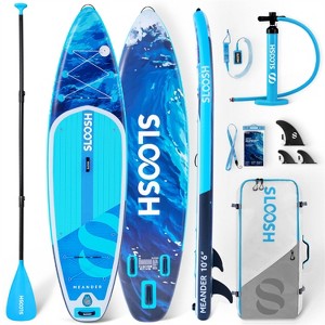 SLOOSH 10'6" Inflatable Stand Up Paddle Board with Premium Accessories, Non-Slip EVA Deck, Ultra-Light Carry Bag Pump, Meander SUP for Youth & Adults - 1 of 4