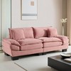 Corduroy Deep Seat Sofa Sleeper Couch Loveseat with 23-Inch Seat Depth and Pillows - Leovsnove - 2 of 4