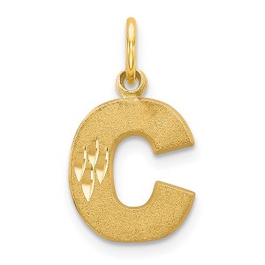 Black Bow Jewelry 14k Yellow Gold, Julia Collection, Small Satin Block Initial C Pendant - 1 of 4