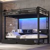 TIRAMISUBEST Queen over Queen / Full over Full Bunk Bed with Shelves and Drawers, Metal Bunk Bed with USB Ports and Lights - 2 of 4