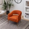 SEYNAR Modern Tufted Velvet Accent Chair with Wingback, Arms, and Metal Gold Legs for Living Room or Bedroom - 2 of 4