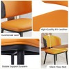 Modern Curved Backrest Dining Chairs Set of 6, PU Leather Upholstered Chair, Kitchen Chairs with Metal Legs for Dining Room - 4 of 4