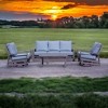 Courtyard Casual Cabo Motion  4 pc Sofa Coffee Table Set  Includes: One Sofa, One Coffee Table and Two Swivel Gliders  Frame with Sunbrella Cushions - 2 of 4