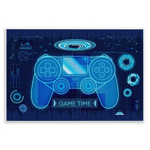 Stupell Industries Game Time Bold Blue Computer Theme Gaming Controller, 15" x 10" - 1 of 4