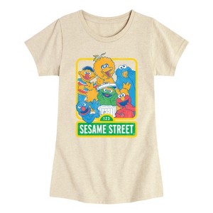 Girls' - Sesame Street - 123 Sesame Street Fitted Short Sleeve Graphic T-Shirt - 1 of 3