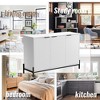 ORRD Modern White High Gloss 3-Door Cabinet, Buffet Sideboard with Black Metal Legs & Gold Handles, Storage for Living Room & Dining Room - 3 of 4