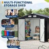 Acekool 8x10 FT Metal Outdoor Storage Shed, Lockable Garden Tool Organizer with Sloped Roof, Air Vents, Upgraded Frame for Backyard Patio Lawn - 3 of 4