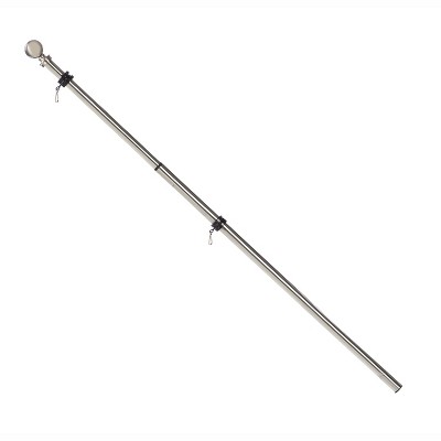 Evergreen Flag Metal Extendable House Flag Pole, Stainless Steel