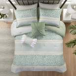 5pc Tulia Seersucker Comforter Bedding Set with Throw Pillows Green - Madison Park
