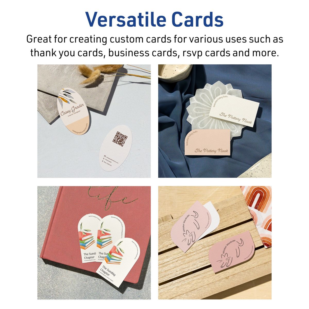 Avery Matte White Business Cards, 2" x 3-1/2" Leaf - thumbnail 4