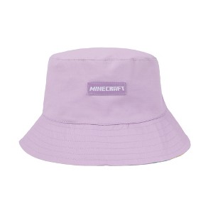 Minecraft Confetti Blocks Youth Purple Reversible Bucket Hat - 1 of 4