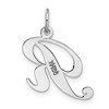 Black Bow Jewelry 14k White Gold, Ella Collection Medium Fancy Script Initial R Pendant - 3 of 4